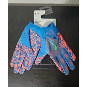 Nike Vapor Jet 8.0 Football Gloves Men's Large Gloves Blue Orbit/Voltage Green